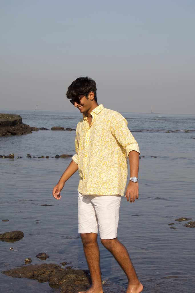 Cotton Full Sleeves Shirt - Yellow
