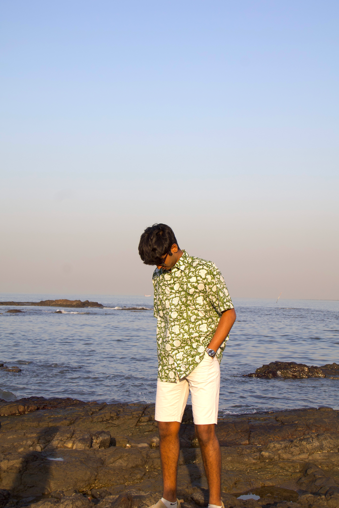 Cotton Half Sleeves Shirt - Green