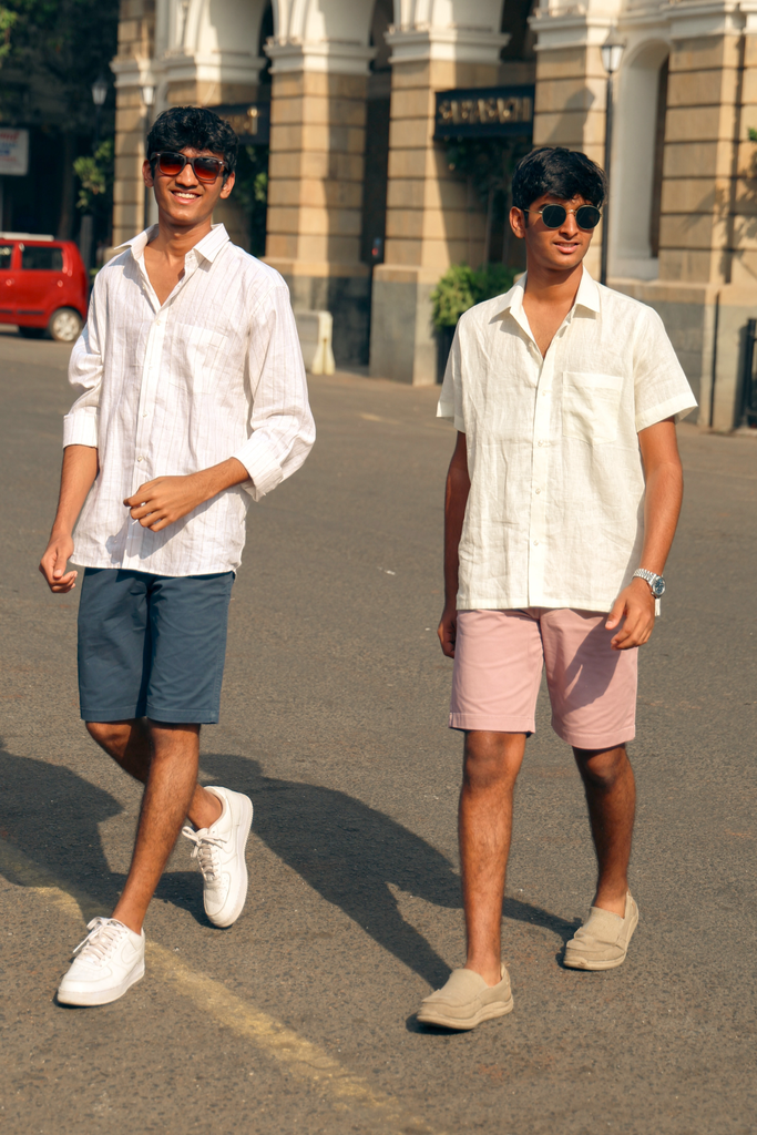 Linen Half Sleeve Shirt - Cream