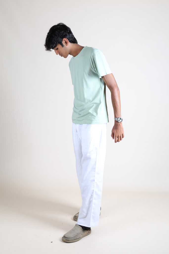 Linen Casual Trousers - White