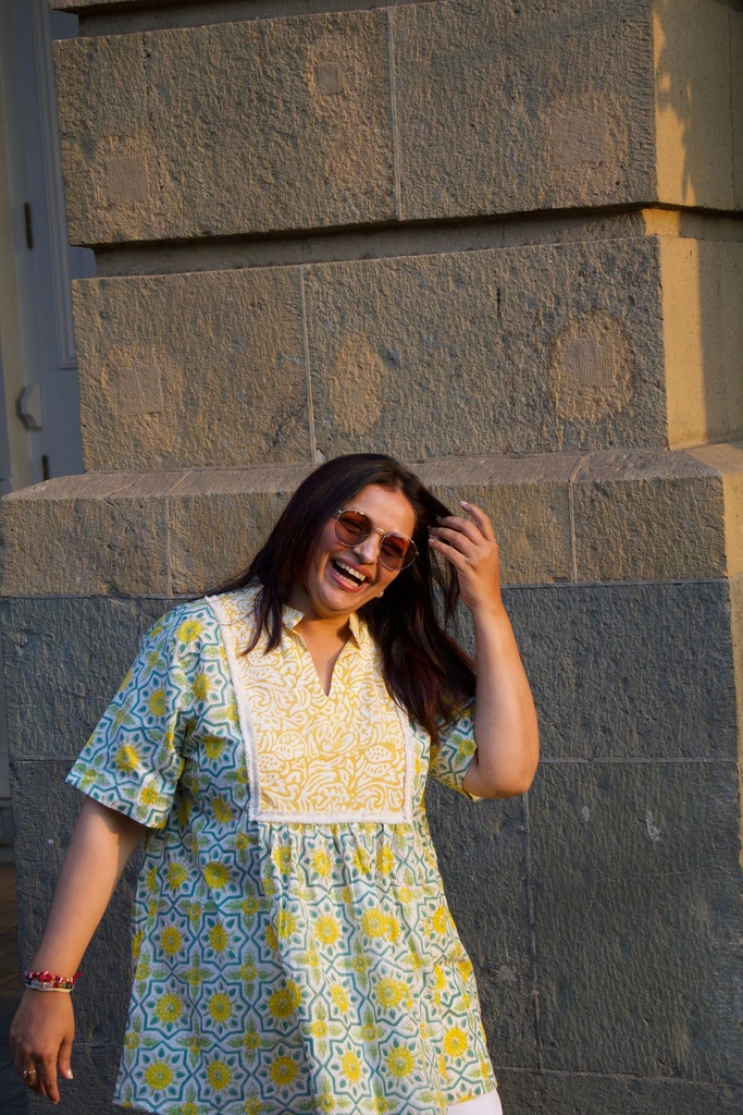 Double Printed Top - Yellow 