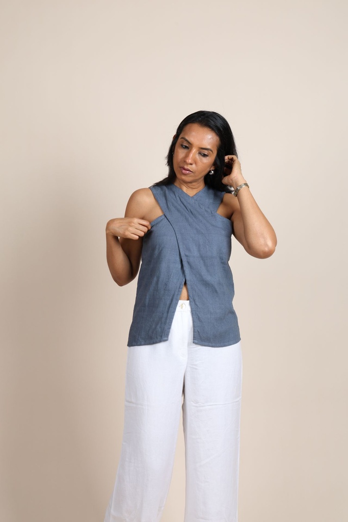 Organic overlapping top - Grey 