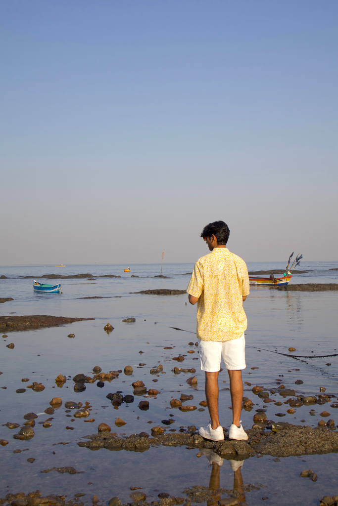 Cotton Half Sleeves Shirt - Yellow