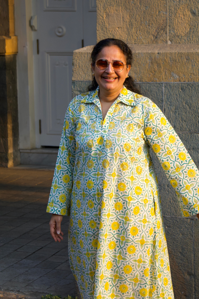 Cotton Hand Embroidered Dress - White 